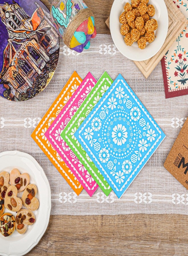 AimFun 100Pcs Fiesta Mexican Paper Napkins Cinco de Mayo Disposable Party Napkins 6.5 x 6.5 Inch Fiestas Loteria Papel Picado Dinner Napkins for Mexico Carnival Birthday Party Supplies Decorations - Image 5